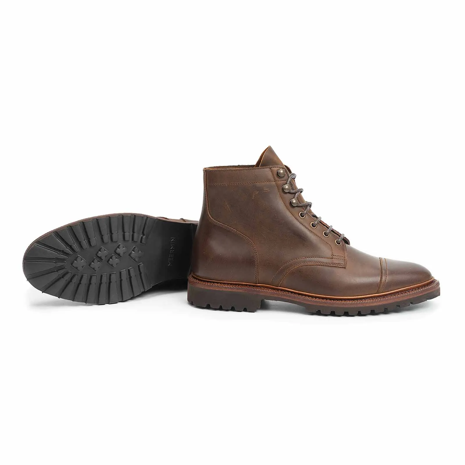 Waxy Calf Tobacco Leather Boots - Optimal