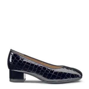 Ara Women's Gabrielle Block Heel Pump Black Print Patent