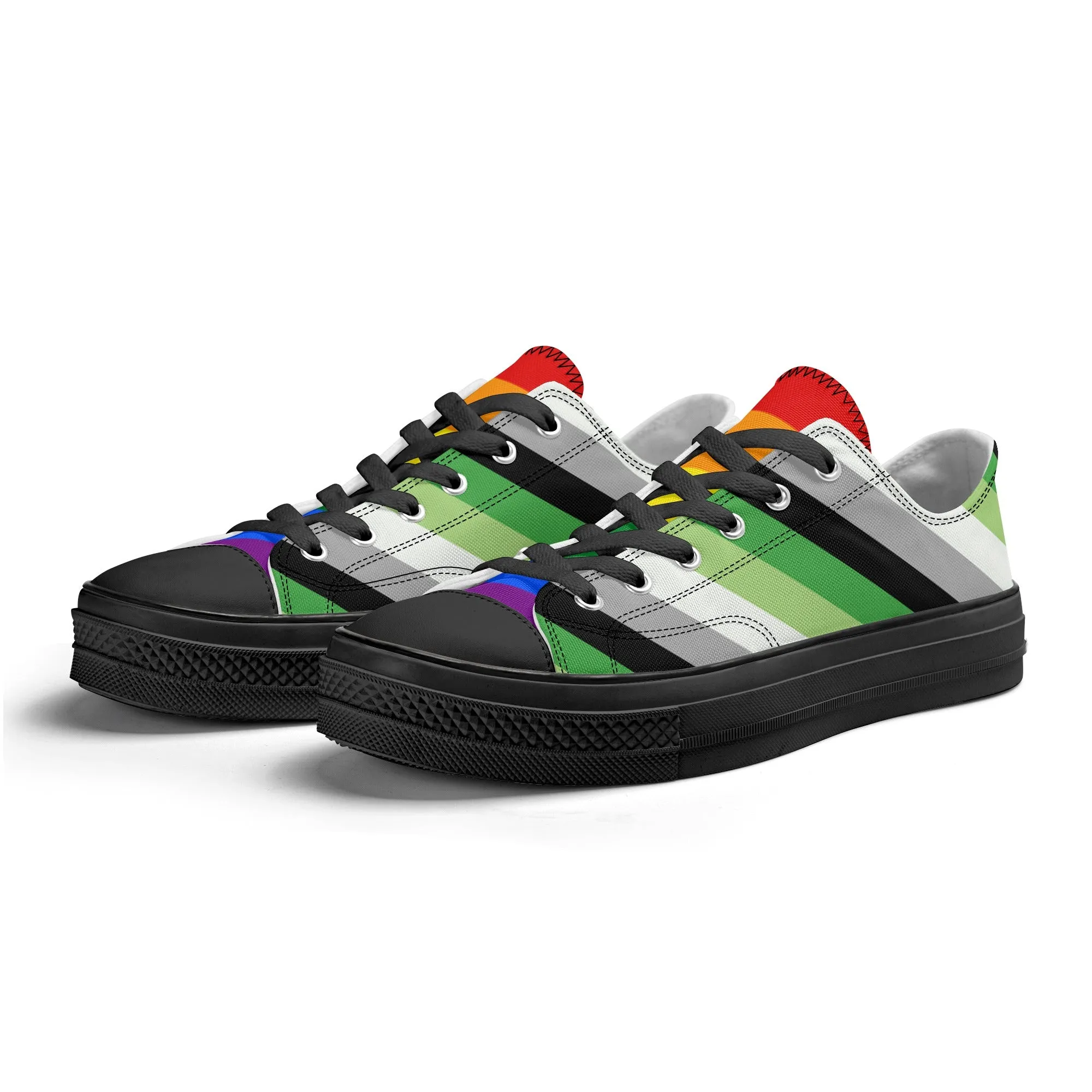 Aromantic Pride Collection - Womens Classic Low Top Canvas Shoes for the LGBTQIA  community