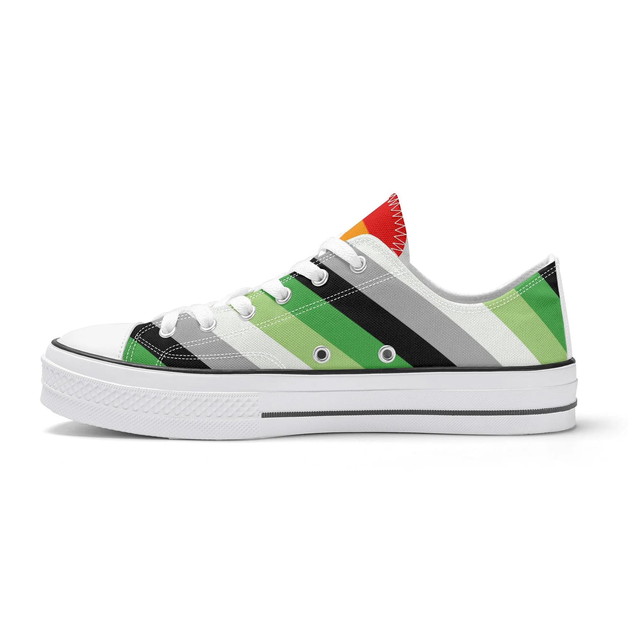 Aromantic Pride Collection - Womens Classic Low Top Canvas Shoes for the LGBTQIA  community