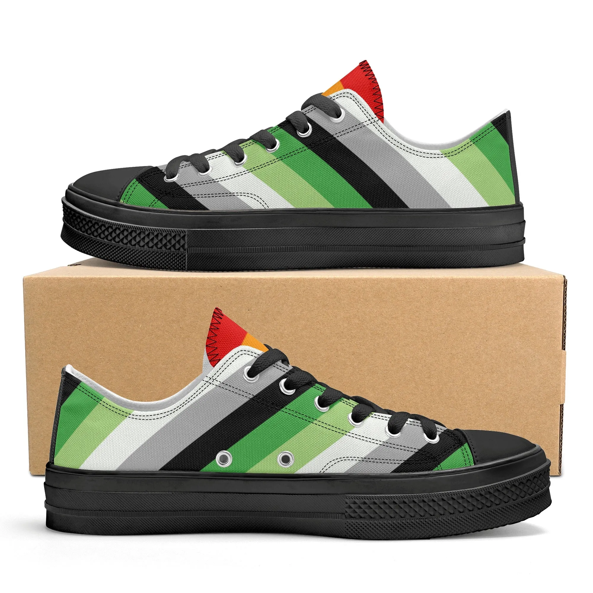 Aromantic Pride Collection - Womens Classic Low Top Canvas Shoes for the LGBTQIA  community