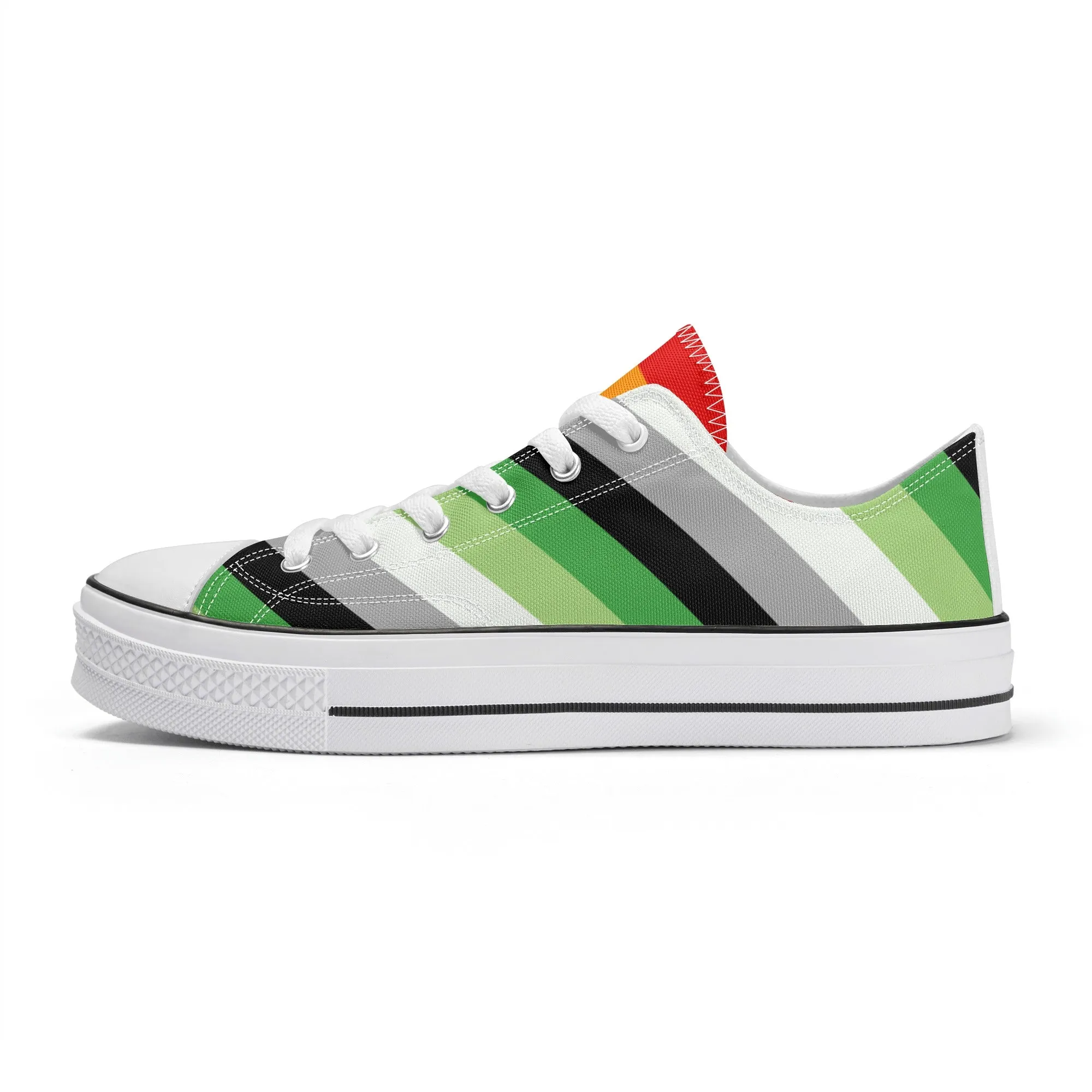 Aromantic Pride Collection - Womens Classic Low Top Canvas Shoes for the LGBTQIA  community