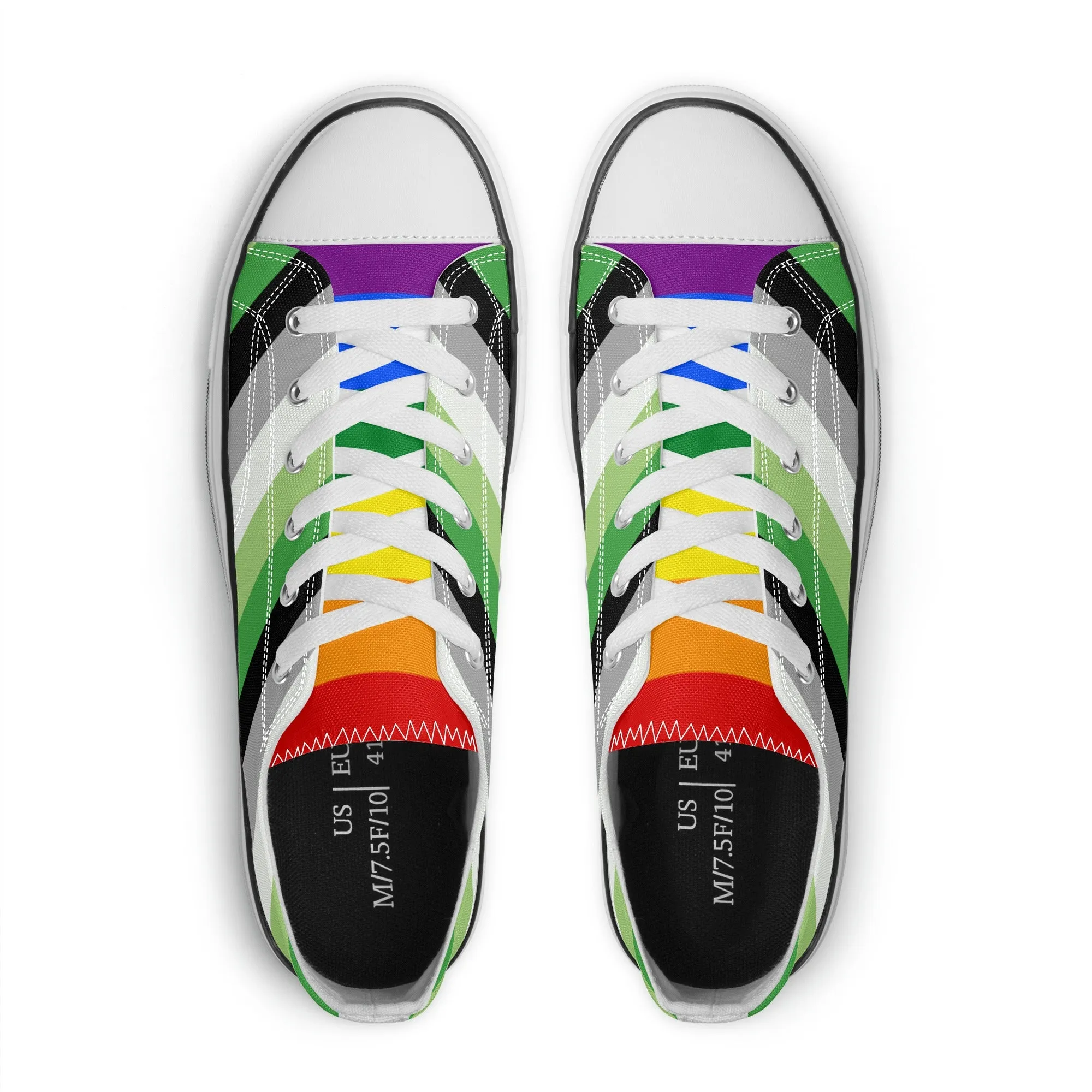 Aromantic Pride Collection - Womens Classic Low Top Canvas Shoes for the LGBTQIA  community