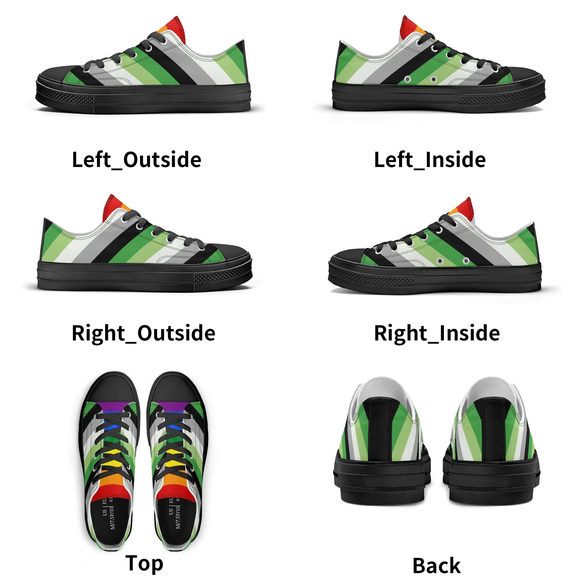 Aromantic Pride Collection - Womens Classic Low Top Canvas Shoes for the LGBTQIA  community