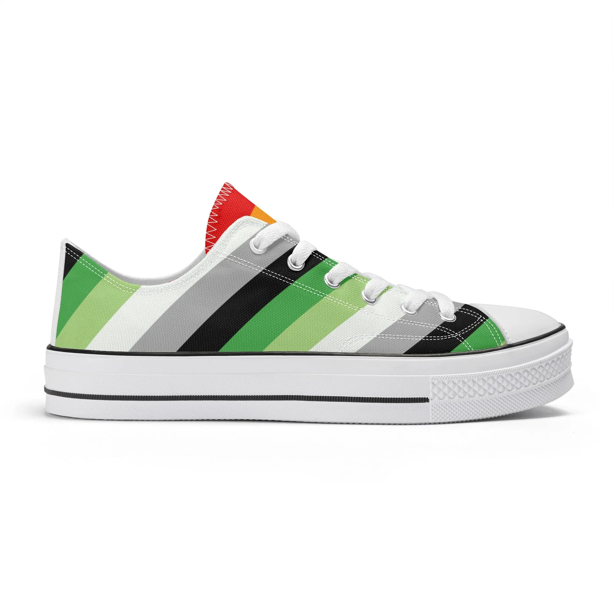 Aromantic Pride Collection - Womens Classic Low Top Canvas Shoes for the LGBTQIA  community