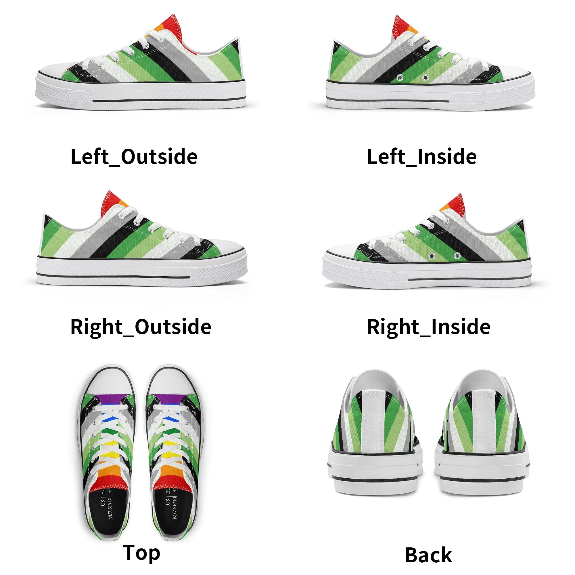 Aromantic Pride Collection - Womens Classic Low Top Canvas Shoes for the LGBTQIA  community