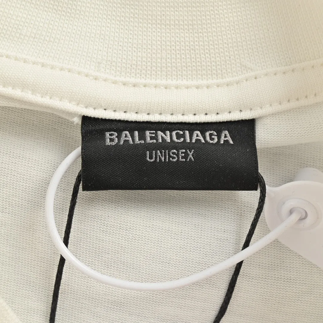 Balenciaga Blue Logo T-Shirt (White)