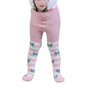 Barbie Cute Prints Knitted Tights for Baby Girls - Baby Pink