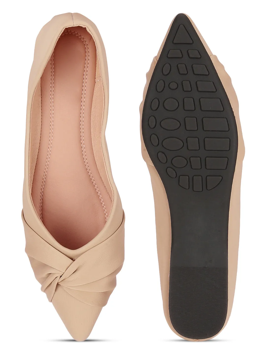 Beige PU Slip-On Stylish Ballerina (TC-RS3647-BEIG)