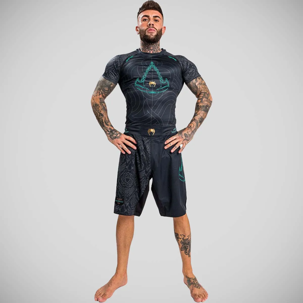 Black Venum Assassin's Creed Reloaded Short Sleeve Rash Guard