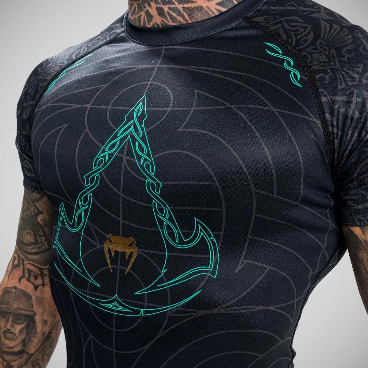 Black Venum Assassin's Creed Reloaded Short Sleeve Rash Guard