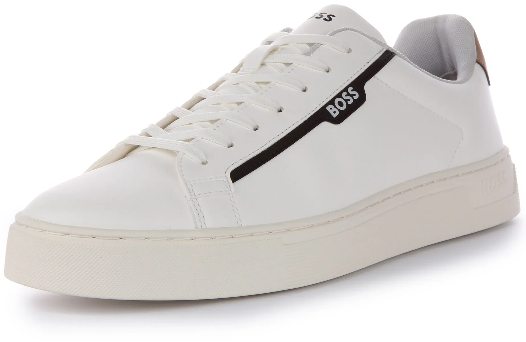 Boss Rhys Tennis Pusdt In White Black For Men