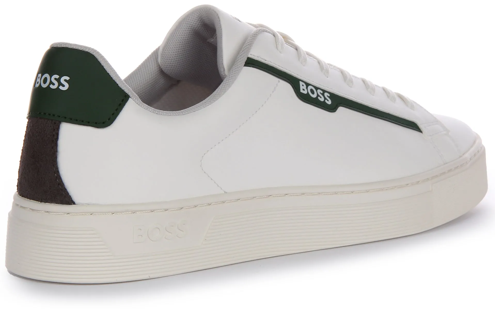 Boss Rhys Tennis Pusdt In White Green For Men