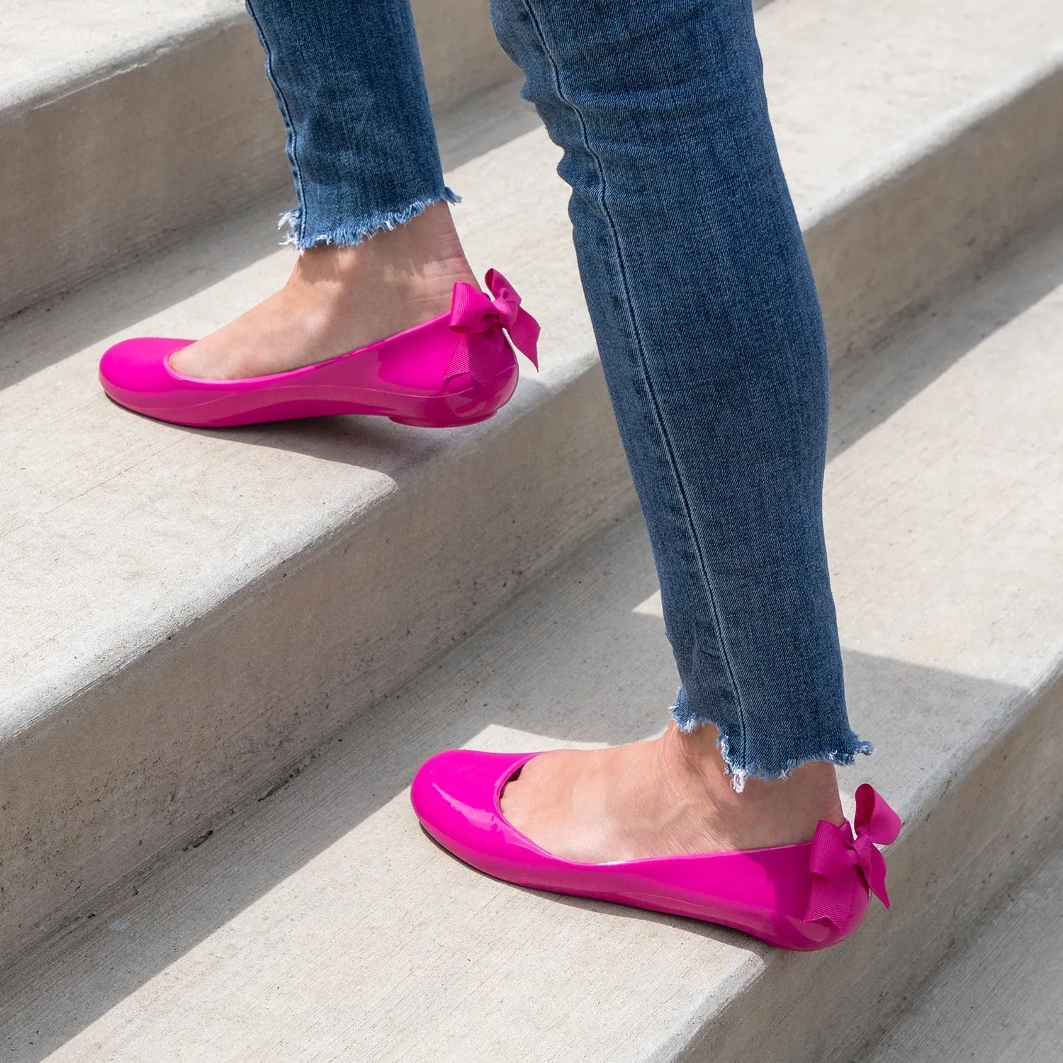 Bow Ballet Flats, Matte Pebble Shoe