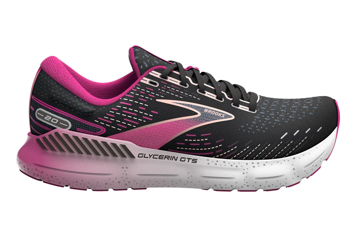 Brooks Glycerin GTS 20 B Black/Fuchsia/Linen Womens