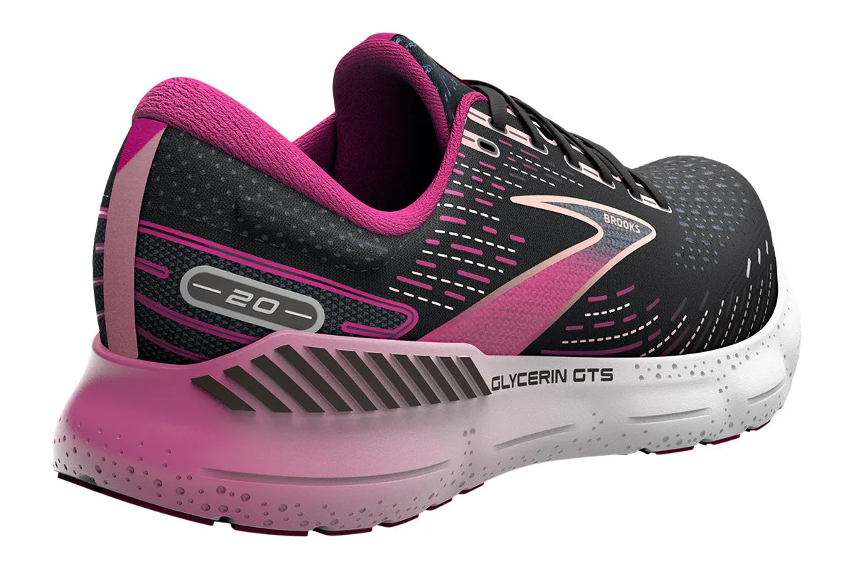 Brooks Glycerin GTS 20 B Black/Fuchsia/Linen Womens