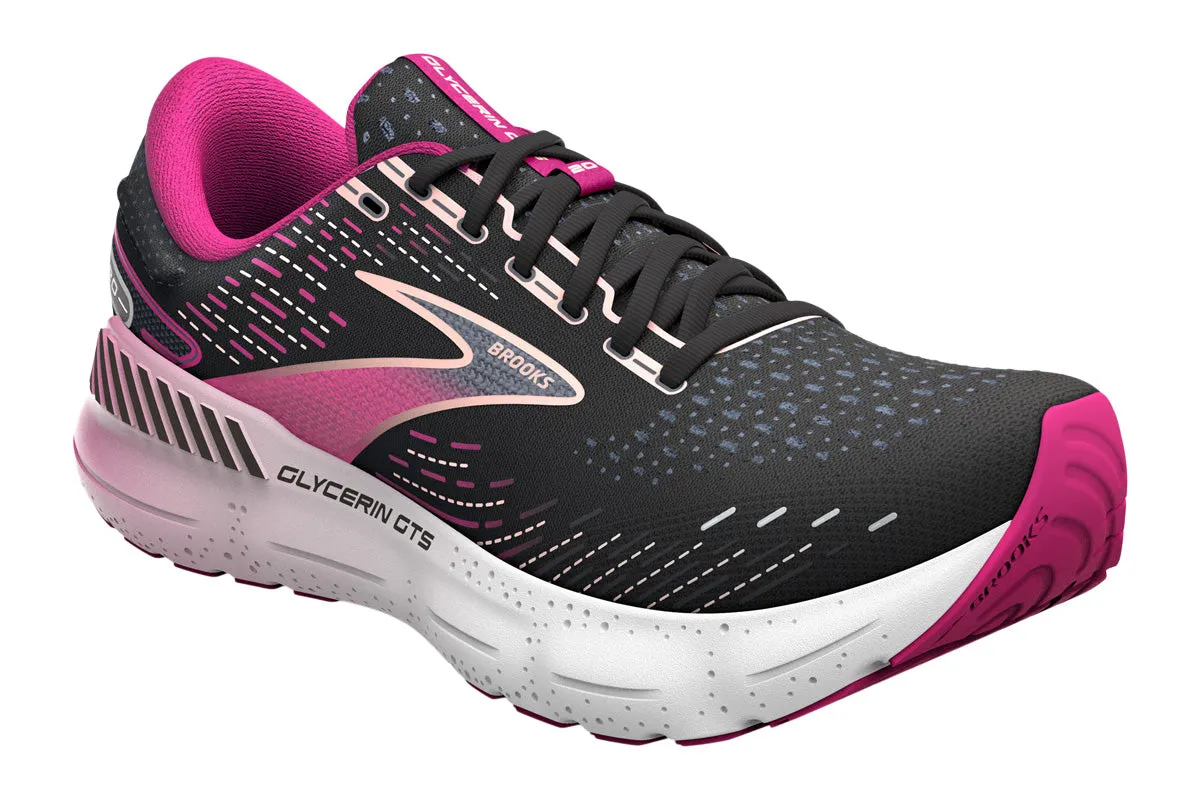 Brooks Glycerin GTS 20 B Black/Fuchsia/Linen Womens