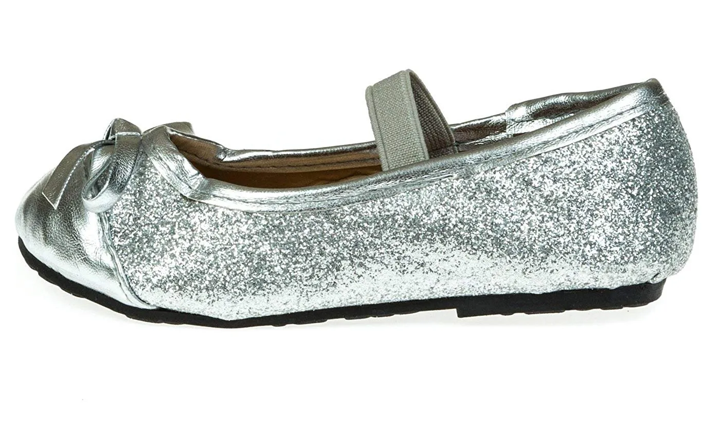 Chatties Toddler Girls Fine Glitter Ballet Flats (See More Colors/Sizes)