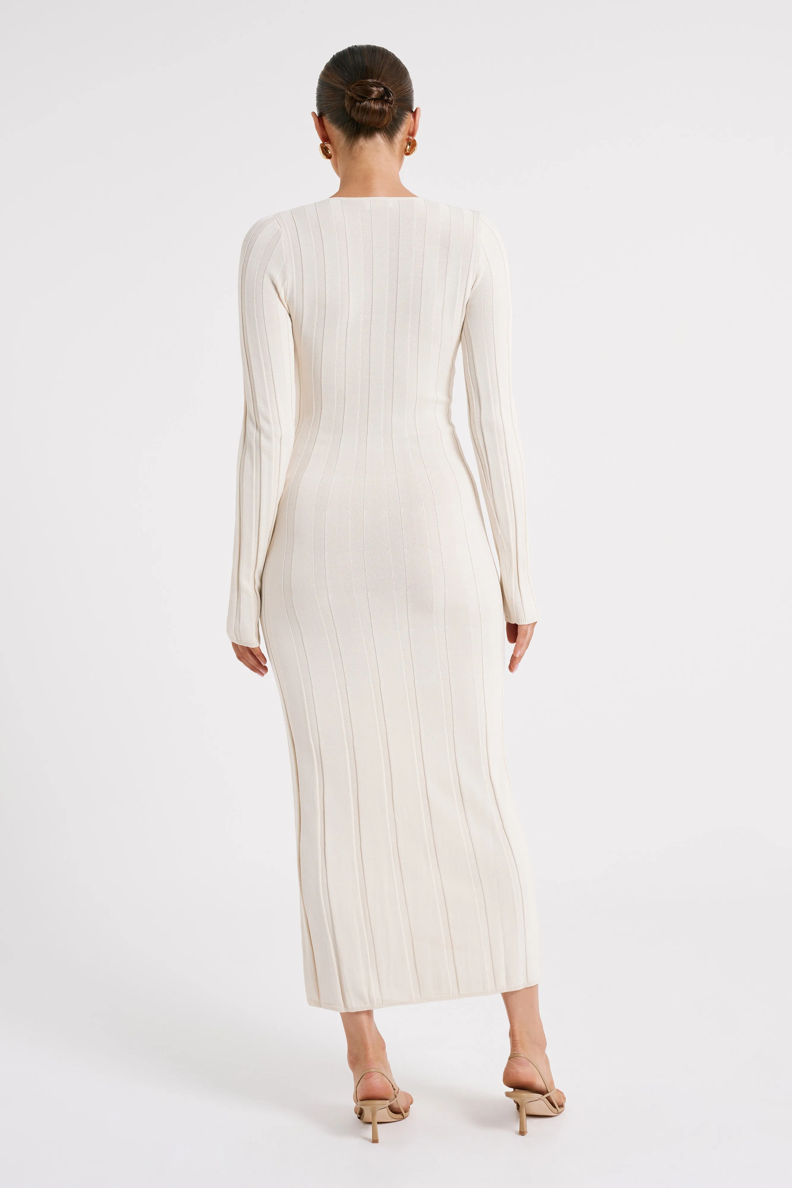 Ciara Ribbed Maxi Dress - Ivory