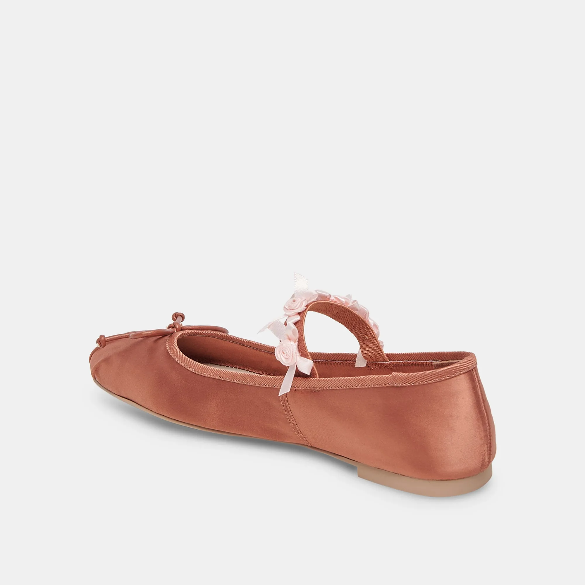 CLAIRA BALLET FLATS PINK CLAY SATIN