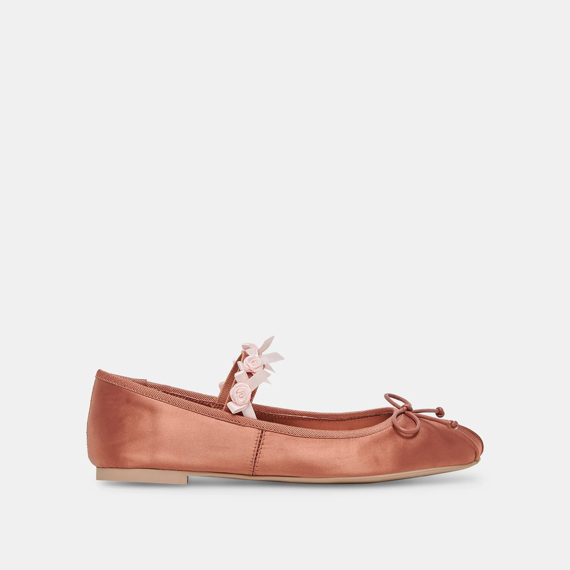 CLAIRA BALLET FLATS PINK CLAY SATIN