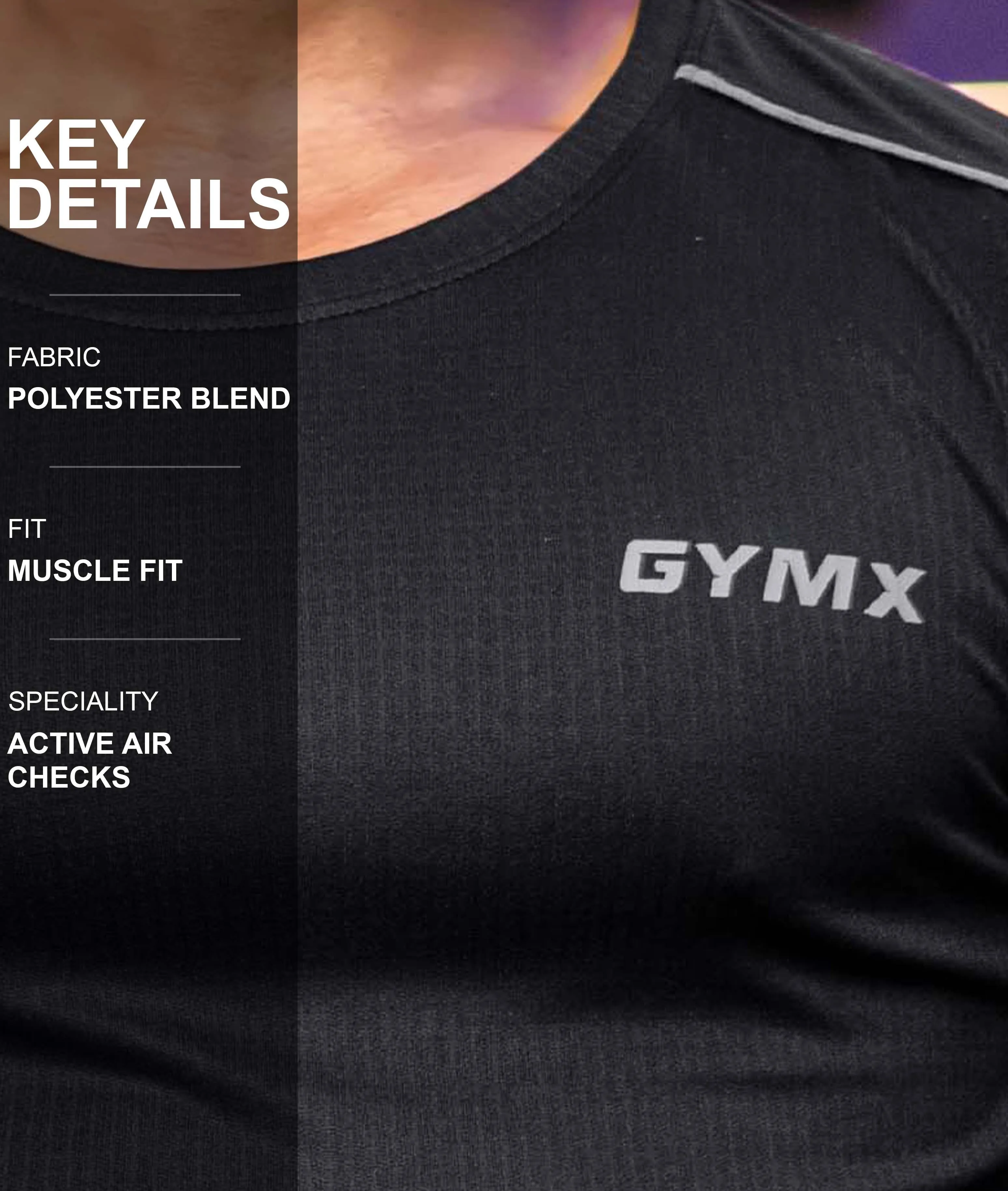 Combo Deal: Active Air Checks GymX Tee: Elite Black & Beige