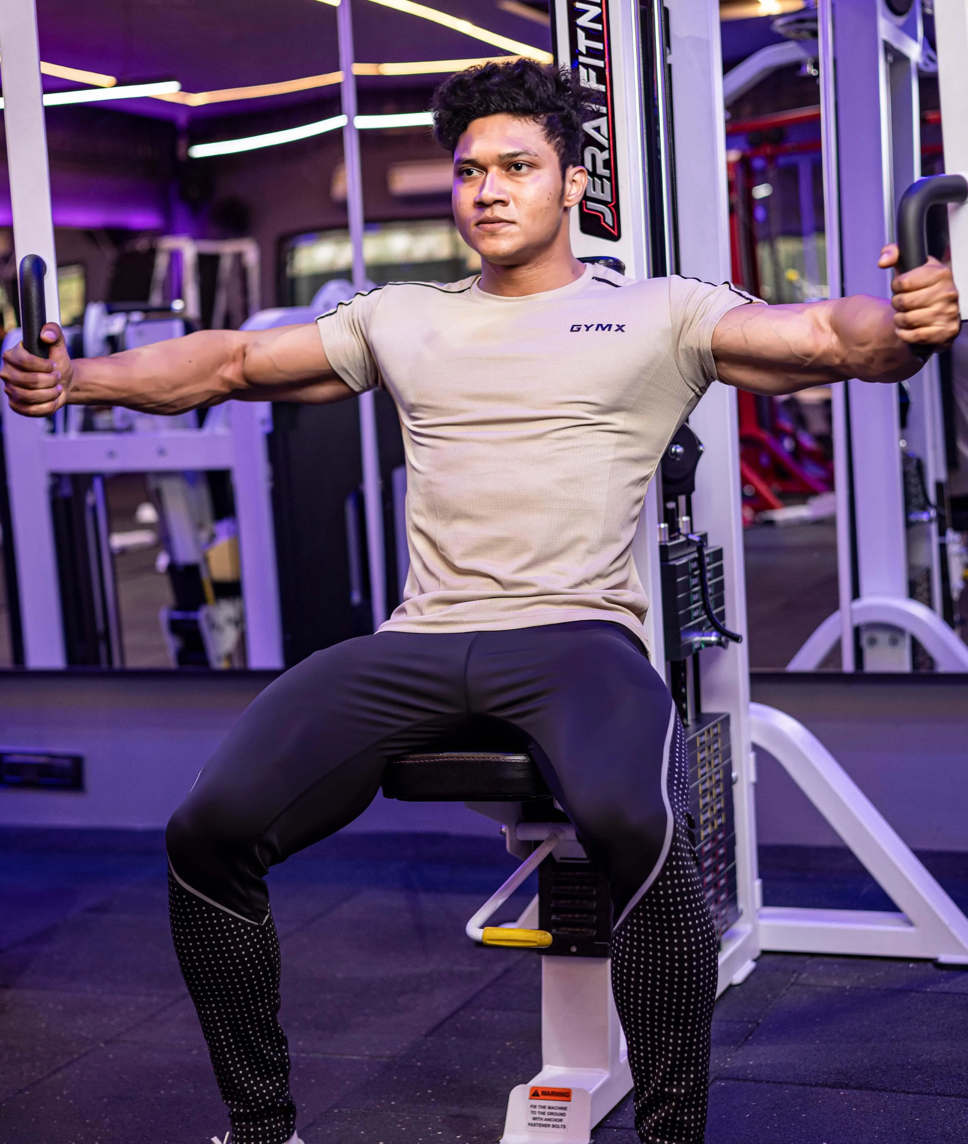 Combo Deal: Active Air Checks GymX Tee: Elite Black & Beige