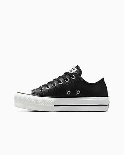 Converse women's sneakers shoe with leather wedge Chuck Taylor All Star 561681C black