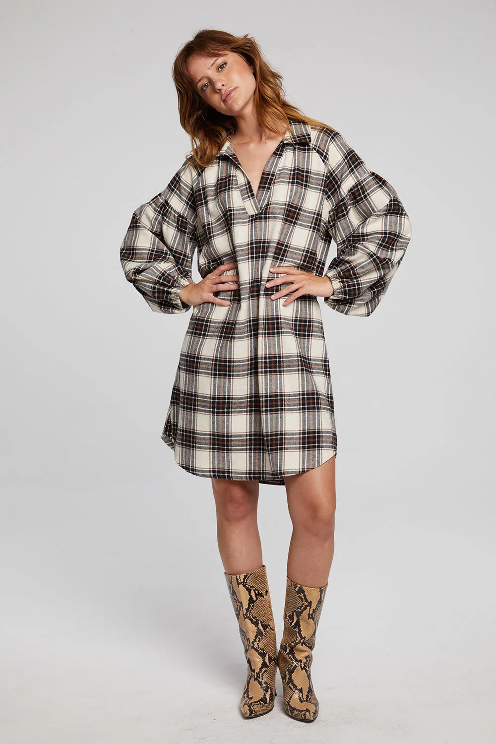 Folk Americana Plaid Mini Dress