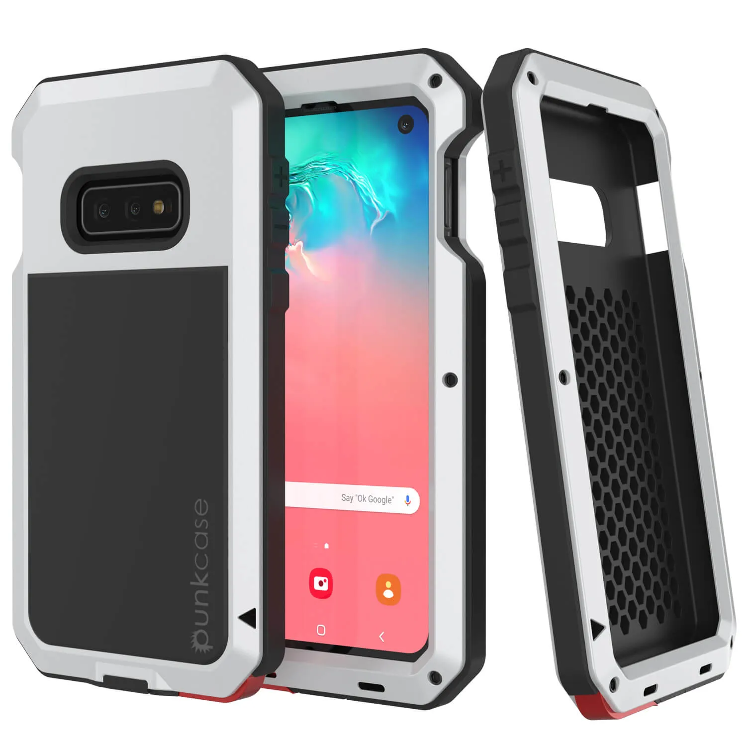 Galaxy S10e Metal Case, Heavy Duty Military Grade Rugged Armor Cover [White]