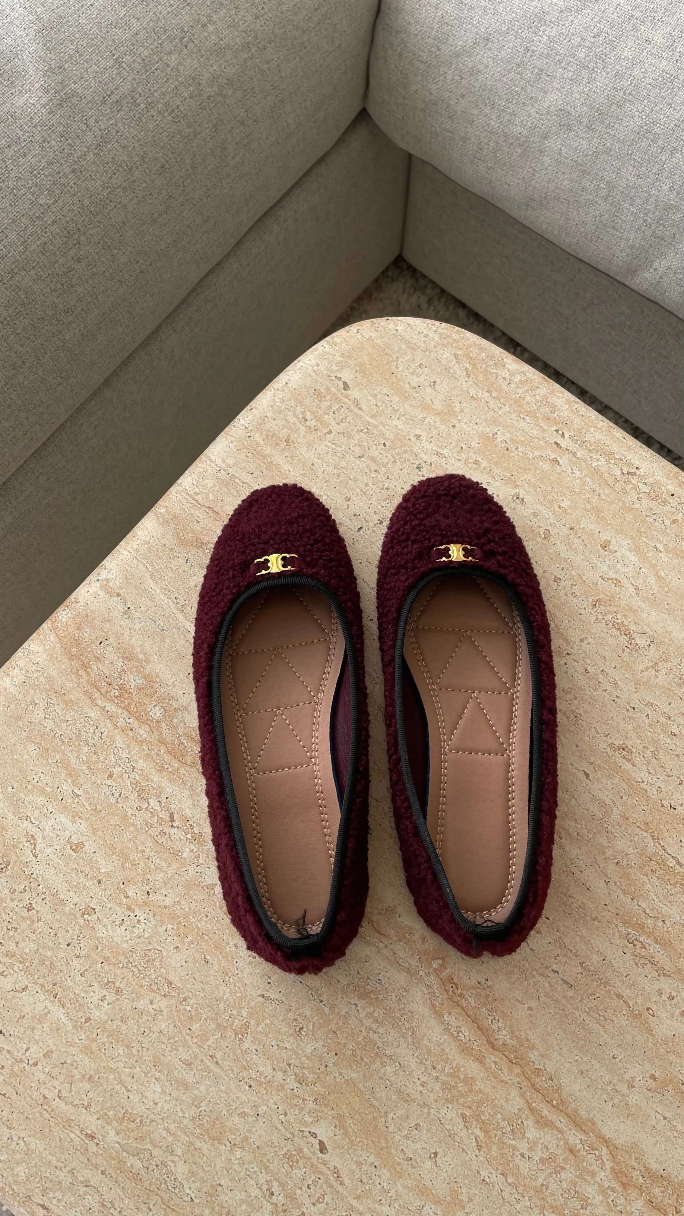 keilani ballet flats in burgundy