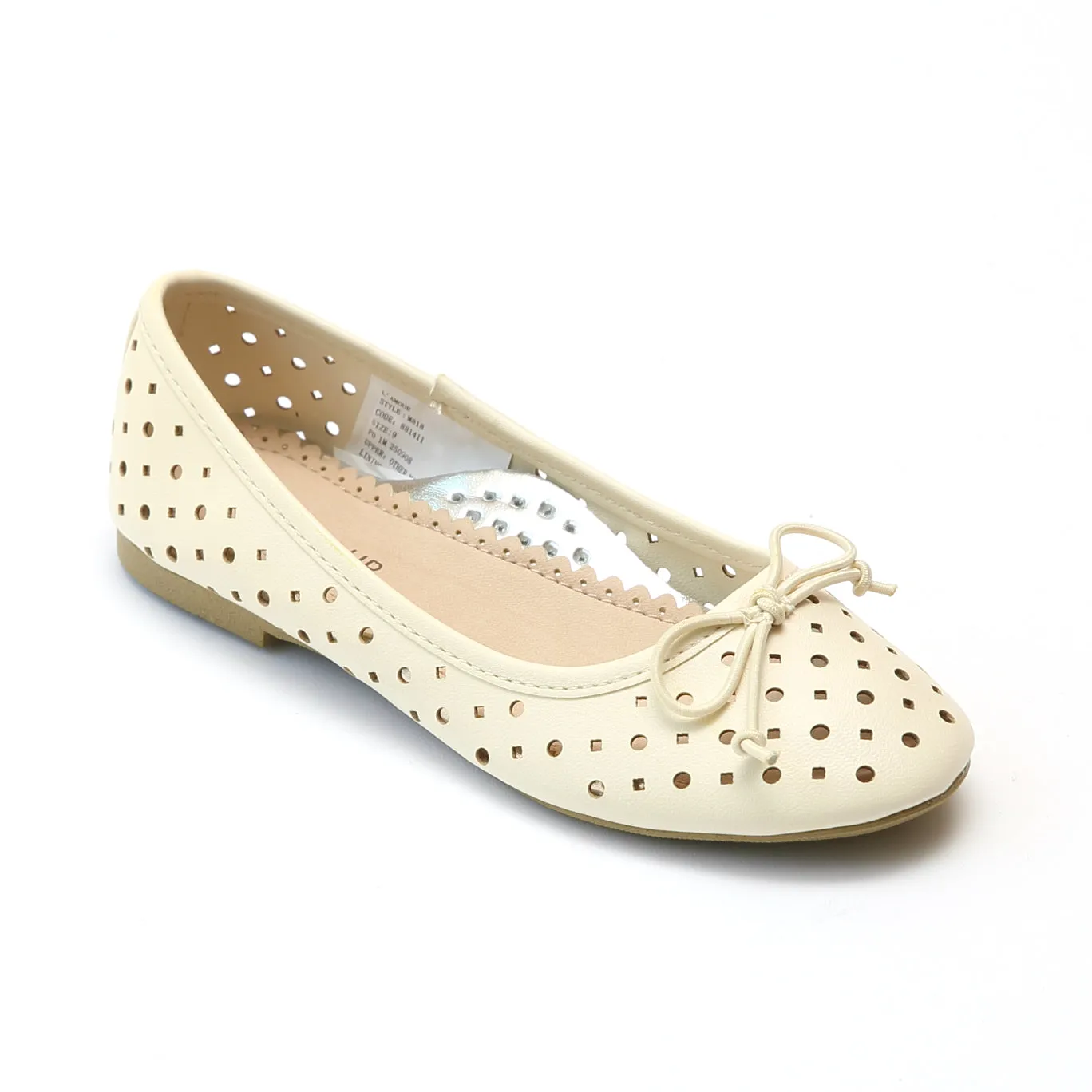 L'Amour Girls Perforated Ballet Flats