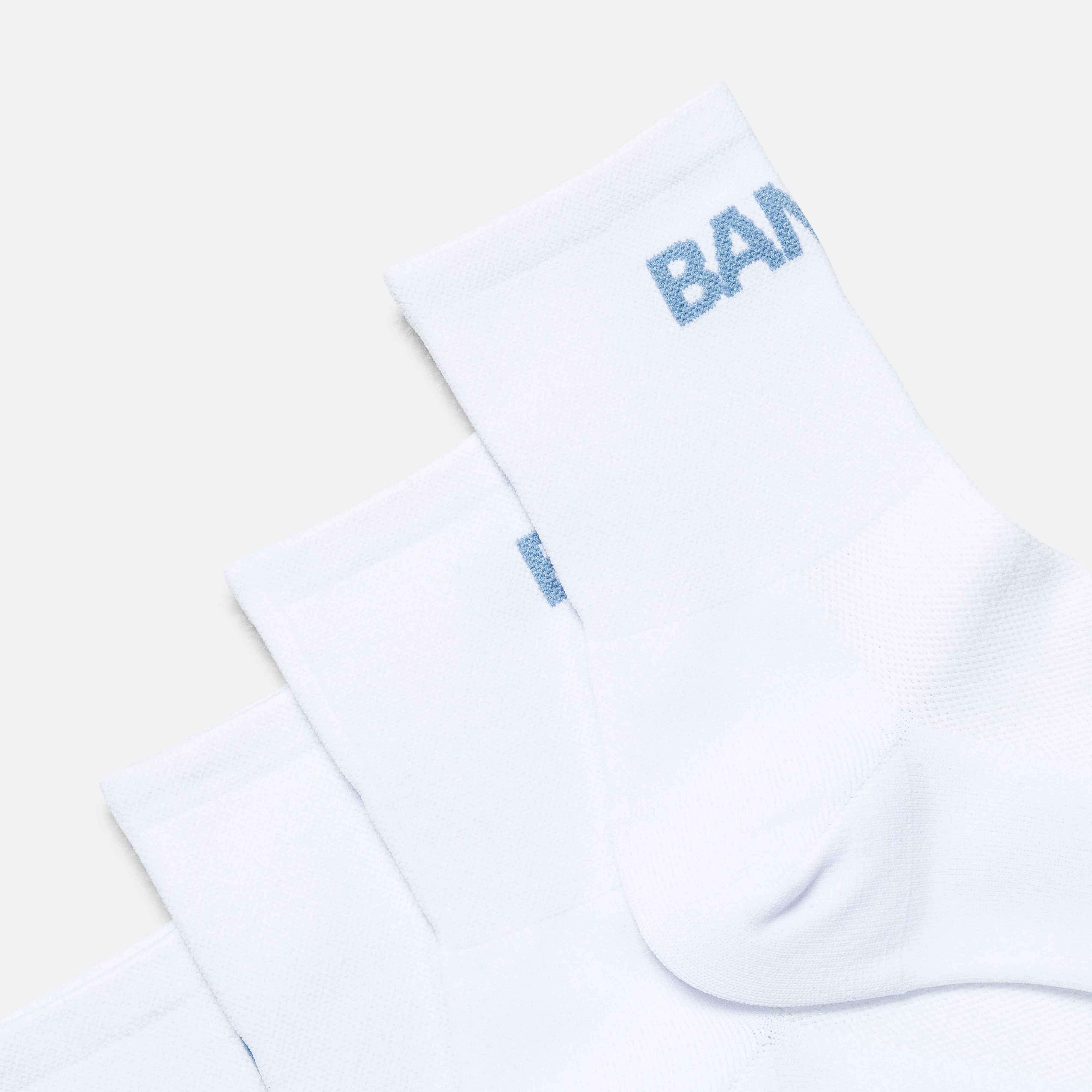 Lite Run Quarter Socks - White with Skyline - 2 Pack