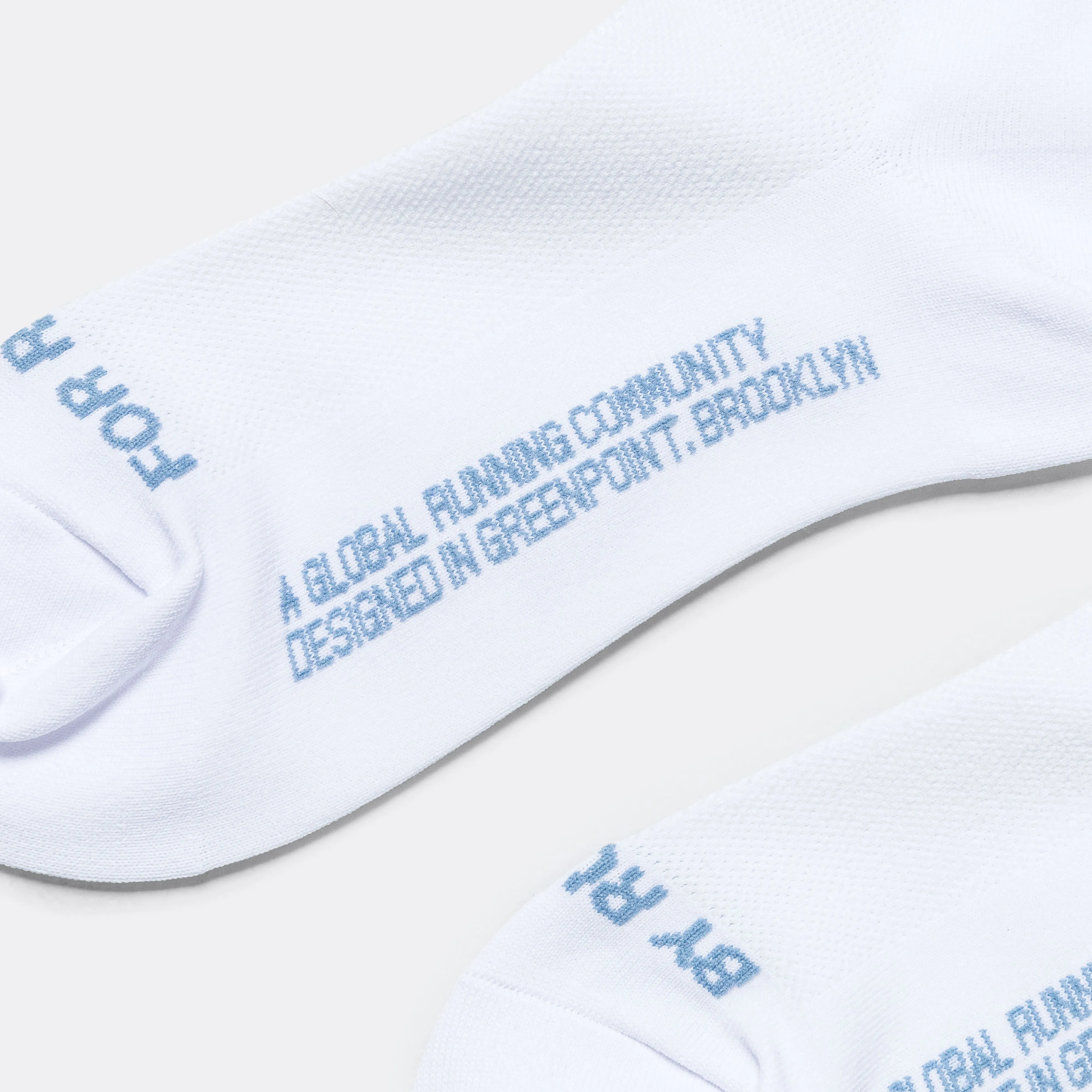 Lite Run Quarter Socks - White with Skyline - 2 Pack