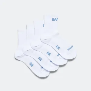 Lite Run Quarter Socks - White with Skyline - 2 Pack