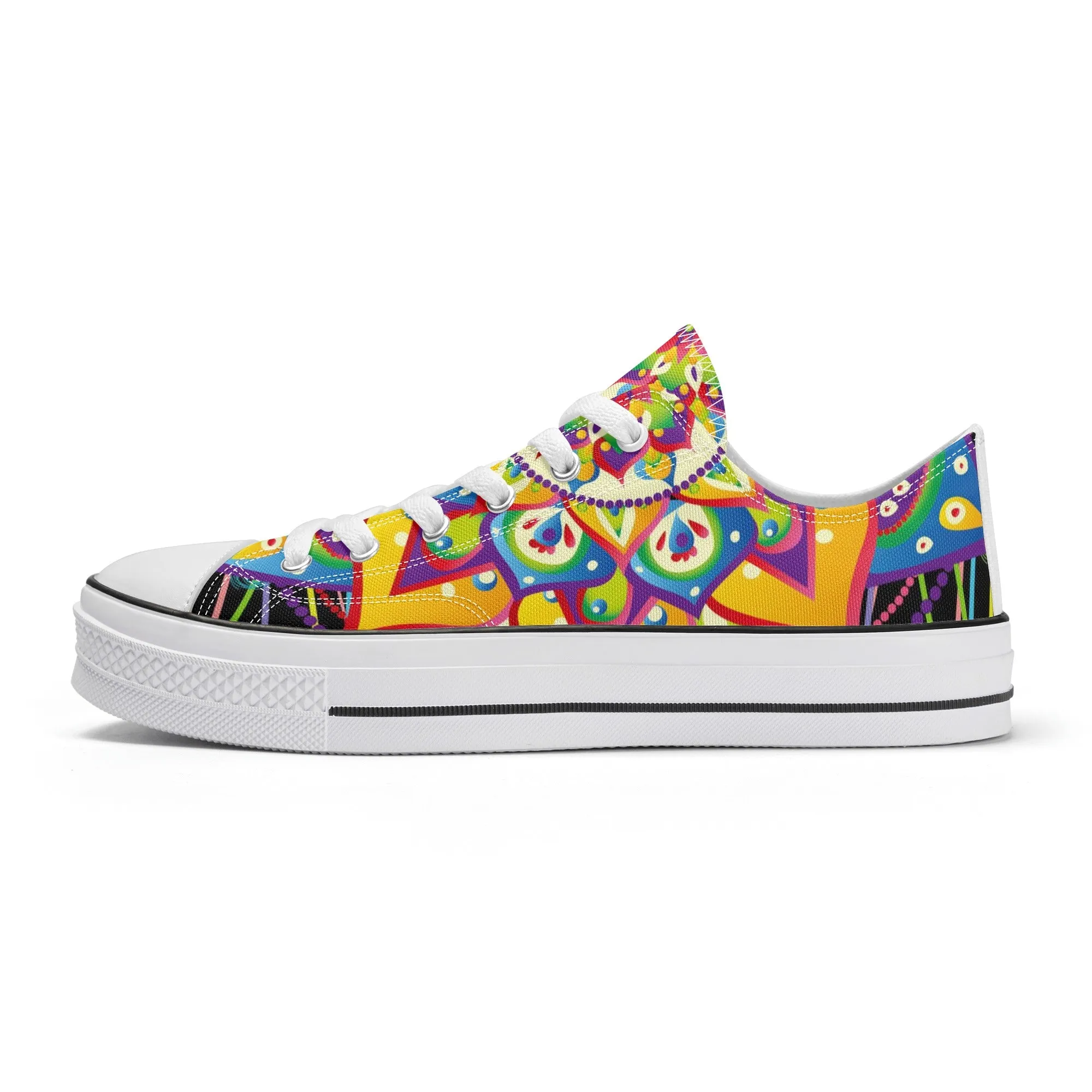 Mandala Pattern - Womens Classic Low Top Canvas Shoes for Footwear Lovers