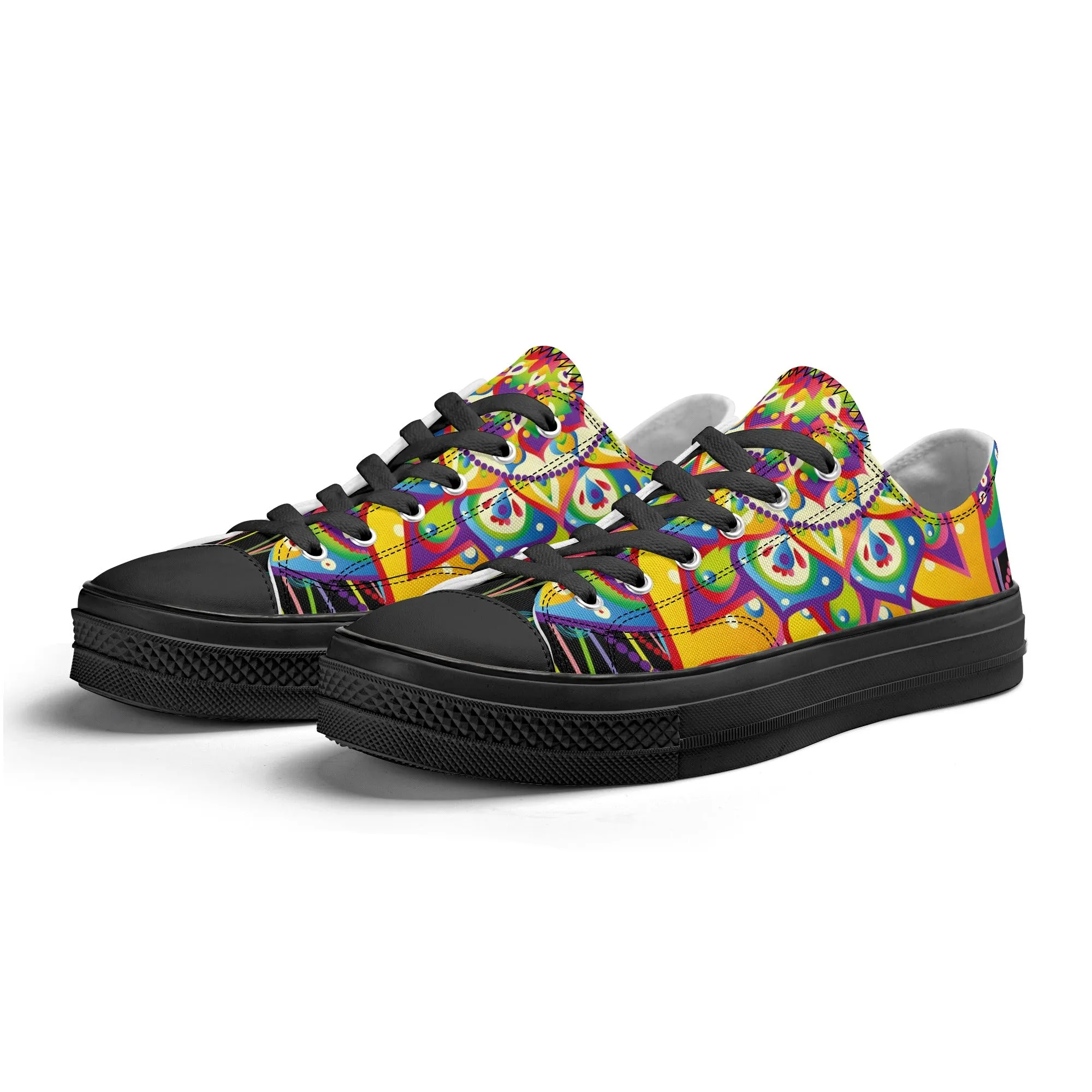 Mandala Pattern - Womens Classic Low Top Canvas Shoes for Footwear Lovers