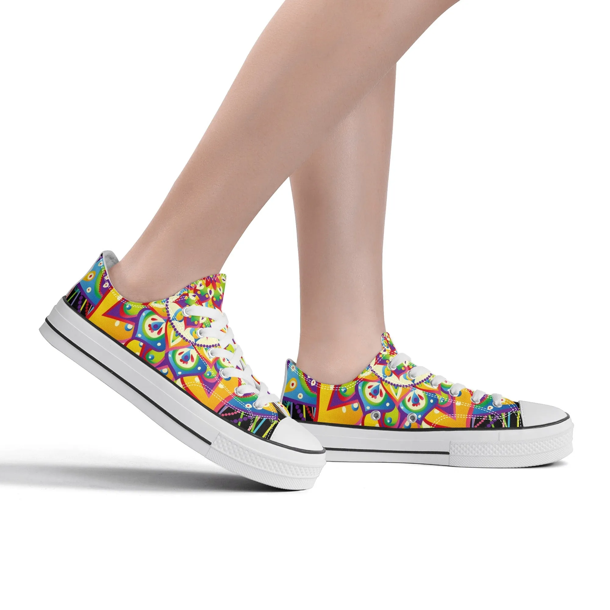 Mandala Pattern - Womens Classic Low Top Canvas Shoes for Footwear Lovers