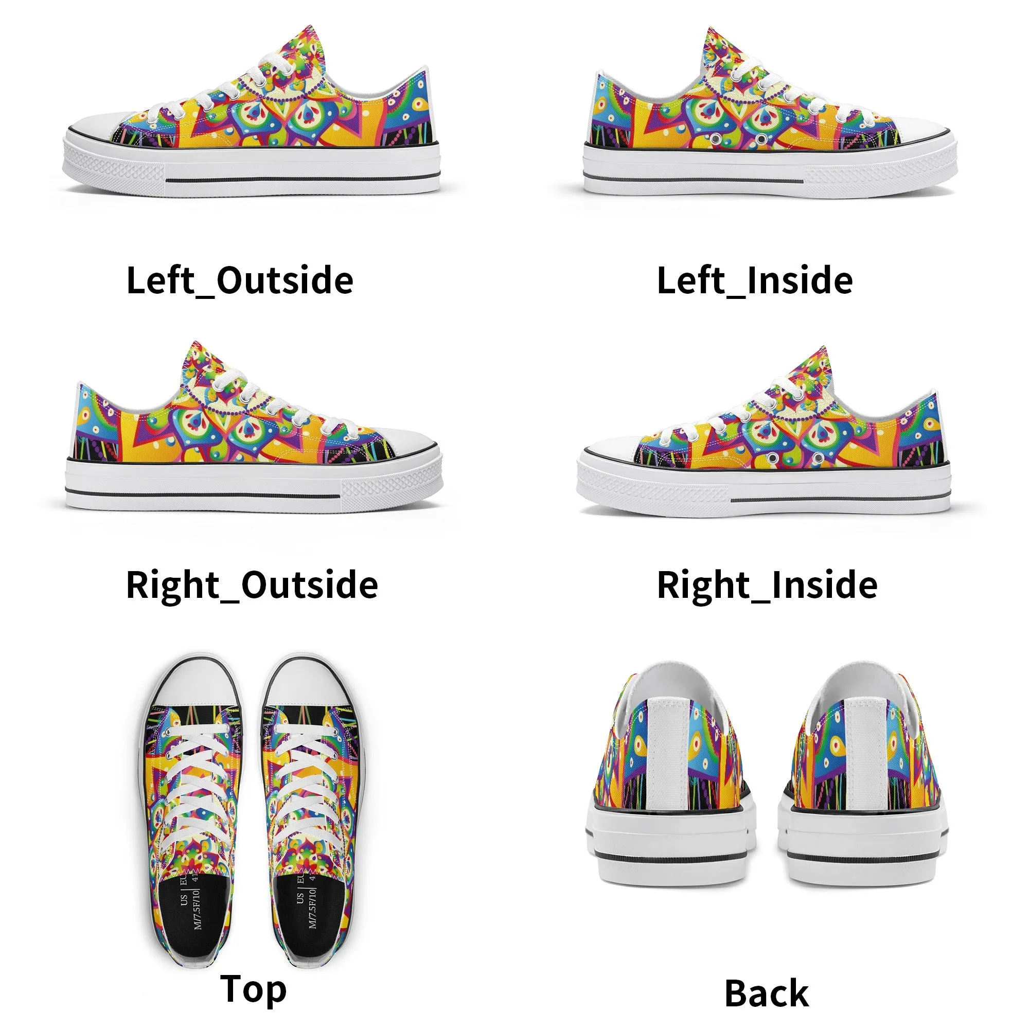 Mandala Pattern - Womens Classic Low Top Canvas Shoes for Footwear Lovers