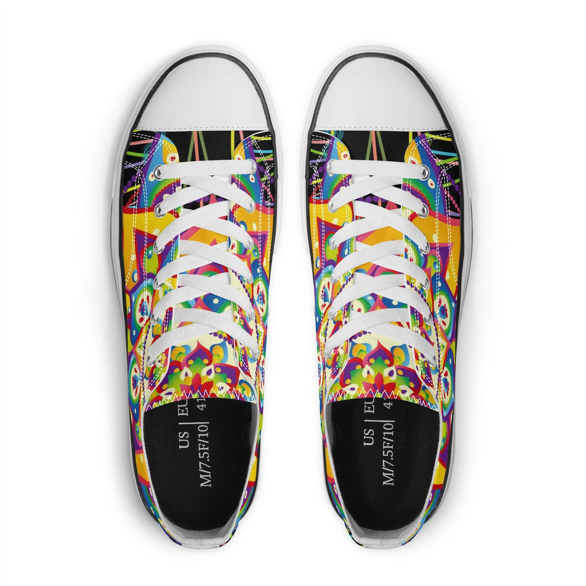 Mandala Pattern - Womens Classic Low Top Canvas Shoes for Footwear Lovers