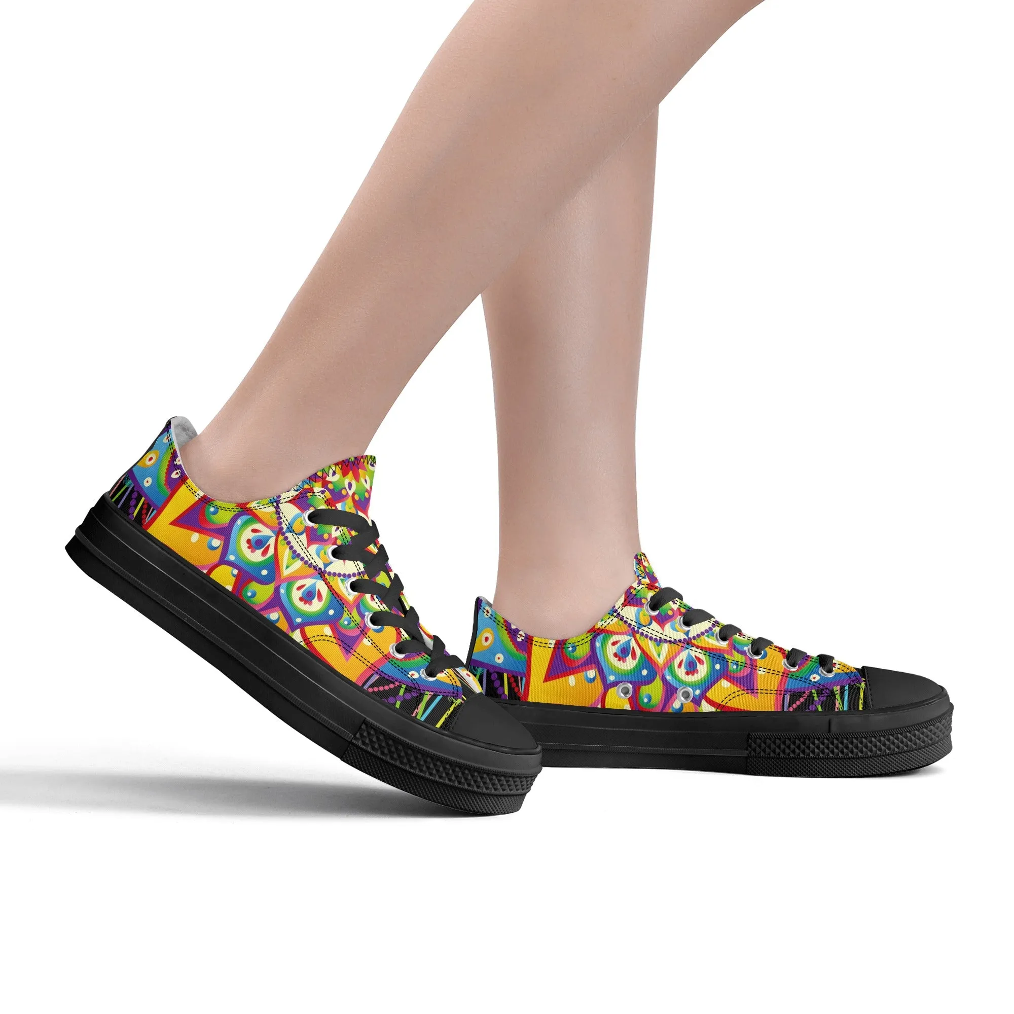 Mandala Pattern - Womens Classic Low Top Canvas Shoes for Footwear Lovers