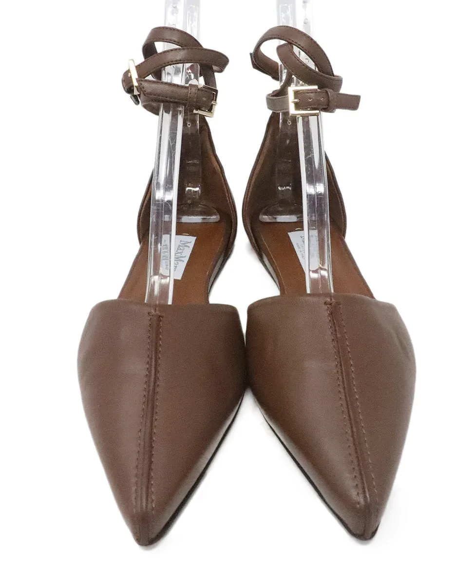 Max Mara Brown Leather Flats sz 9