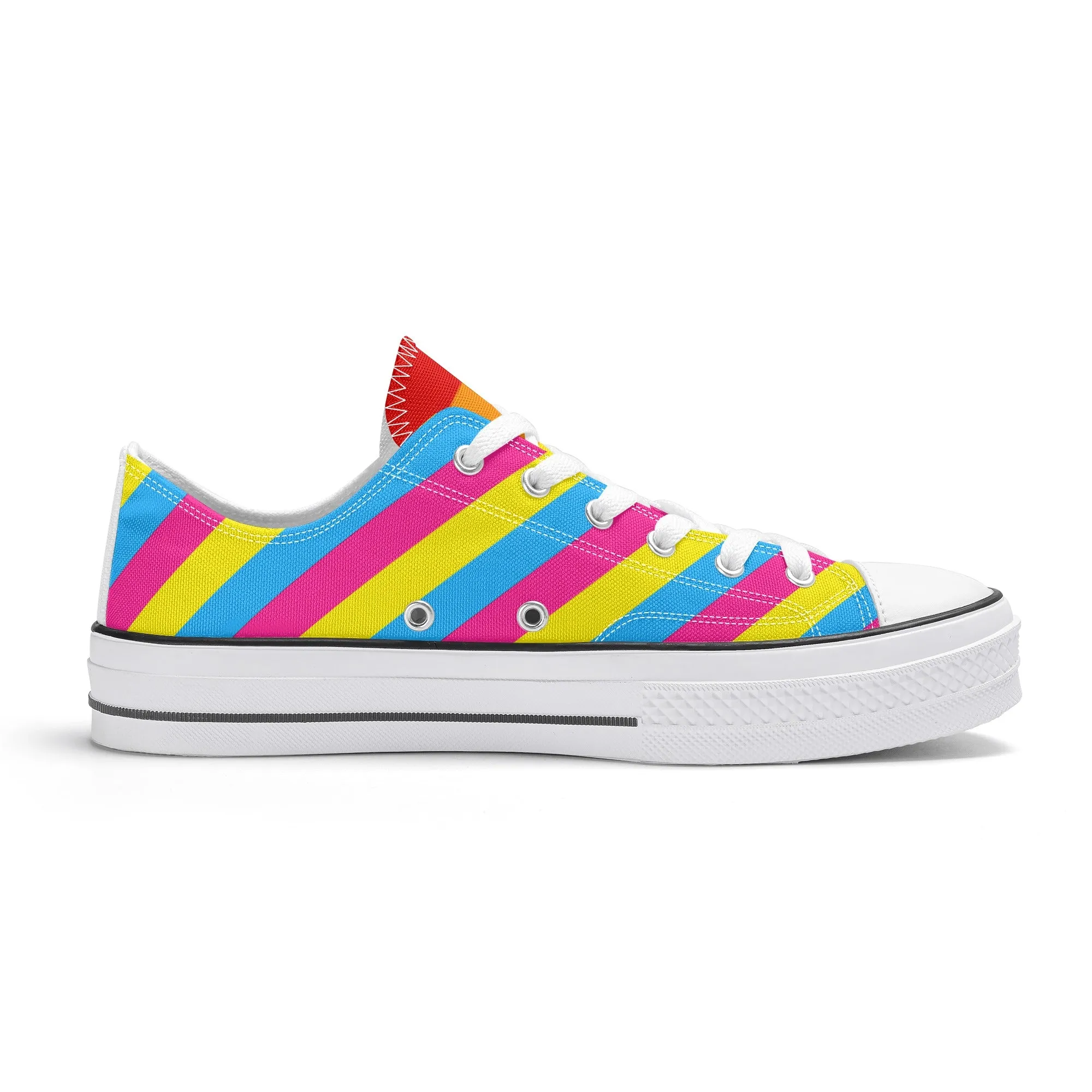 Pansexual Pride Collection - Womens Classic Low Top Canvas Shoes for the LGBTQIA  community