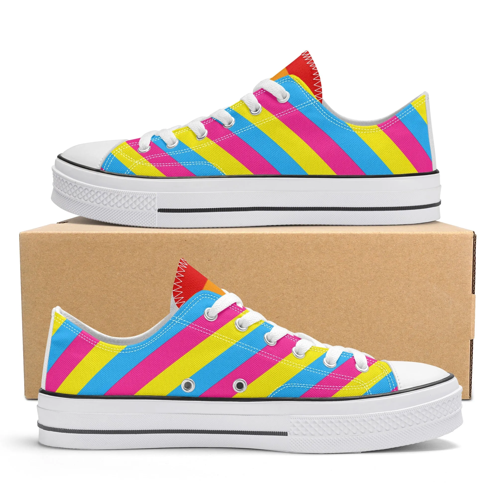 Pansexual Pride Collection - Womens Classic Low Top Canvas Shoes for the LGBTQIA  community