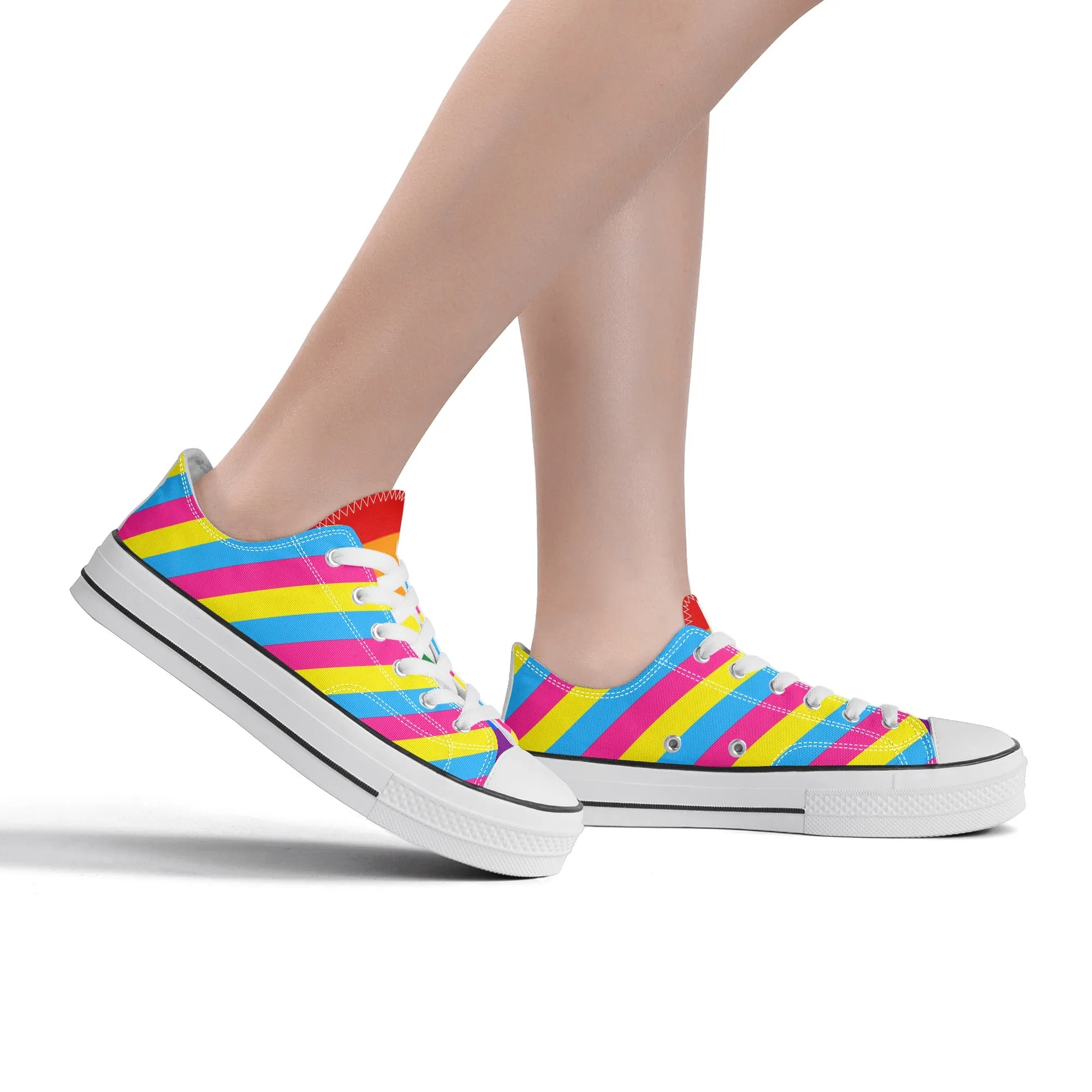 Pansexual Pride Collection - Womens Classic Low Top Canvas Shoes for the LGBTQIA  community