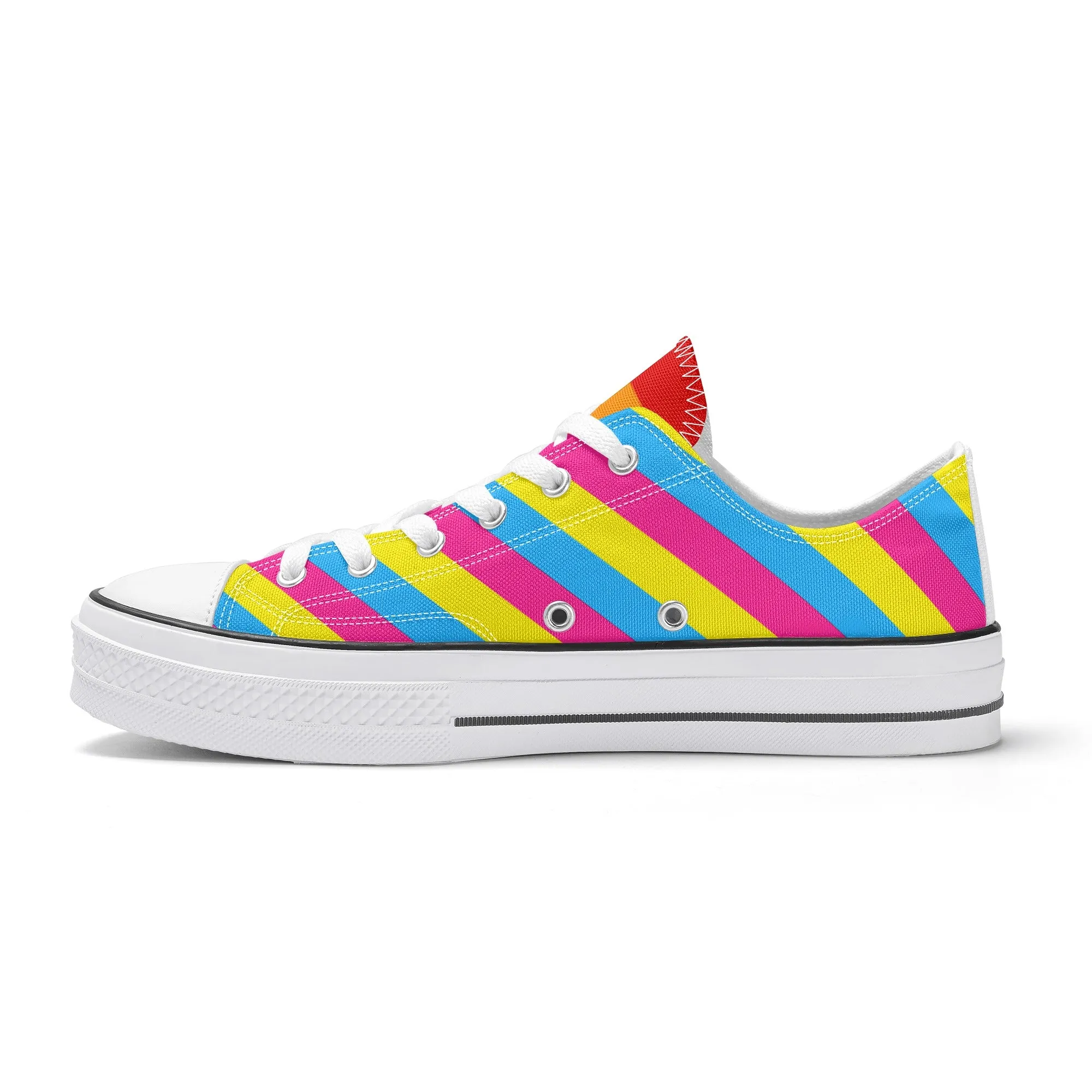 Pansexual Pride Collection - Womens Classic Low Top Canvas Shoes for the LGBTQIA  community