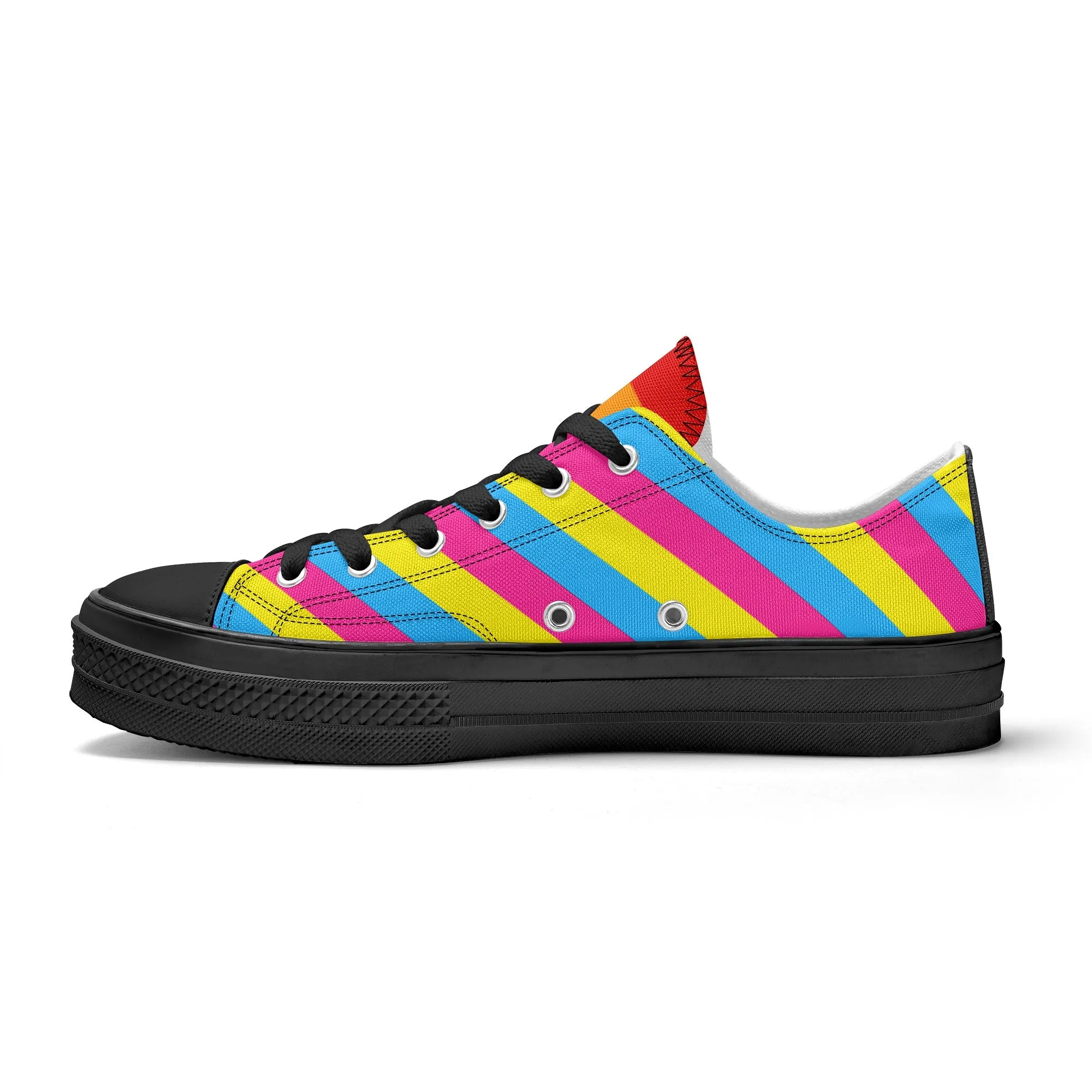 Pansexual Pride Collection - Womens Classic Low Top Canvas Shoes for the LGBTQIA  community