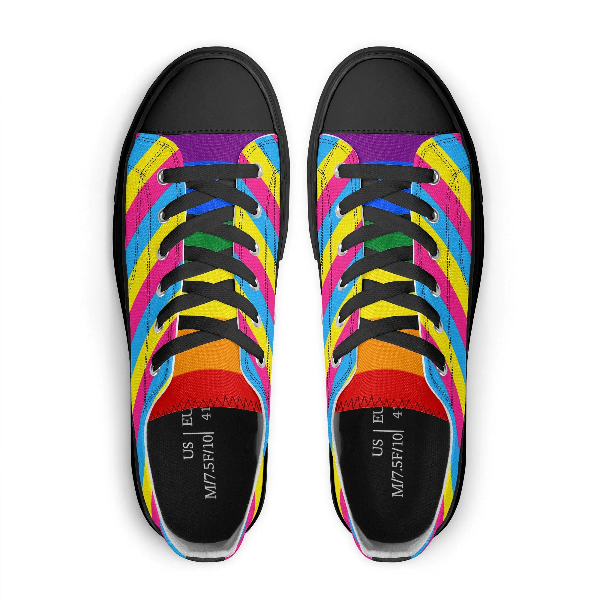 Pansexual Pride Collection - Womens Classic Low Top Canvas Shoes for the LGBTQIA  community