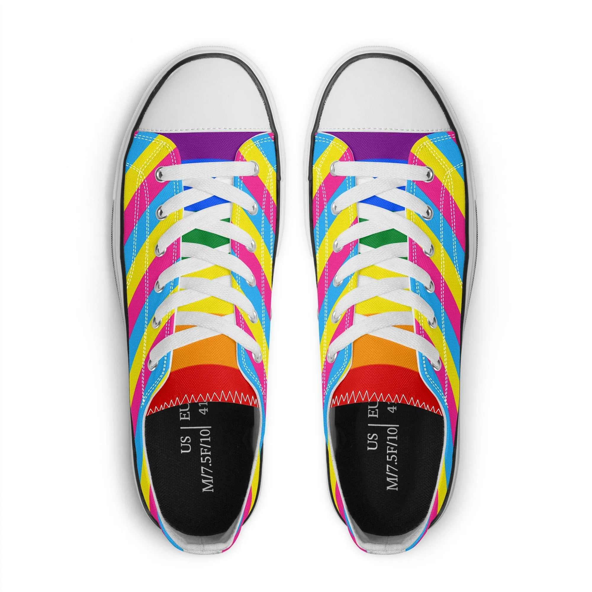 Pansexual Pride Collection - Womens Classic Low Top Canvas Shoes for the LGBTQIA  community