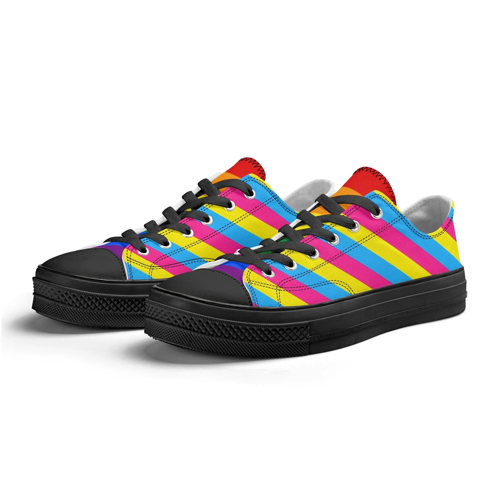 Pansexual Pride Collection - Womens Classic Low Top Canvas Shoes for the LGBTQIA  community